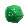Jumbo D20 nuwigheid dobbelsteen in verskillende kleure met wit nommerende sagte opgestopte OEM -speelgoed