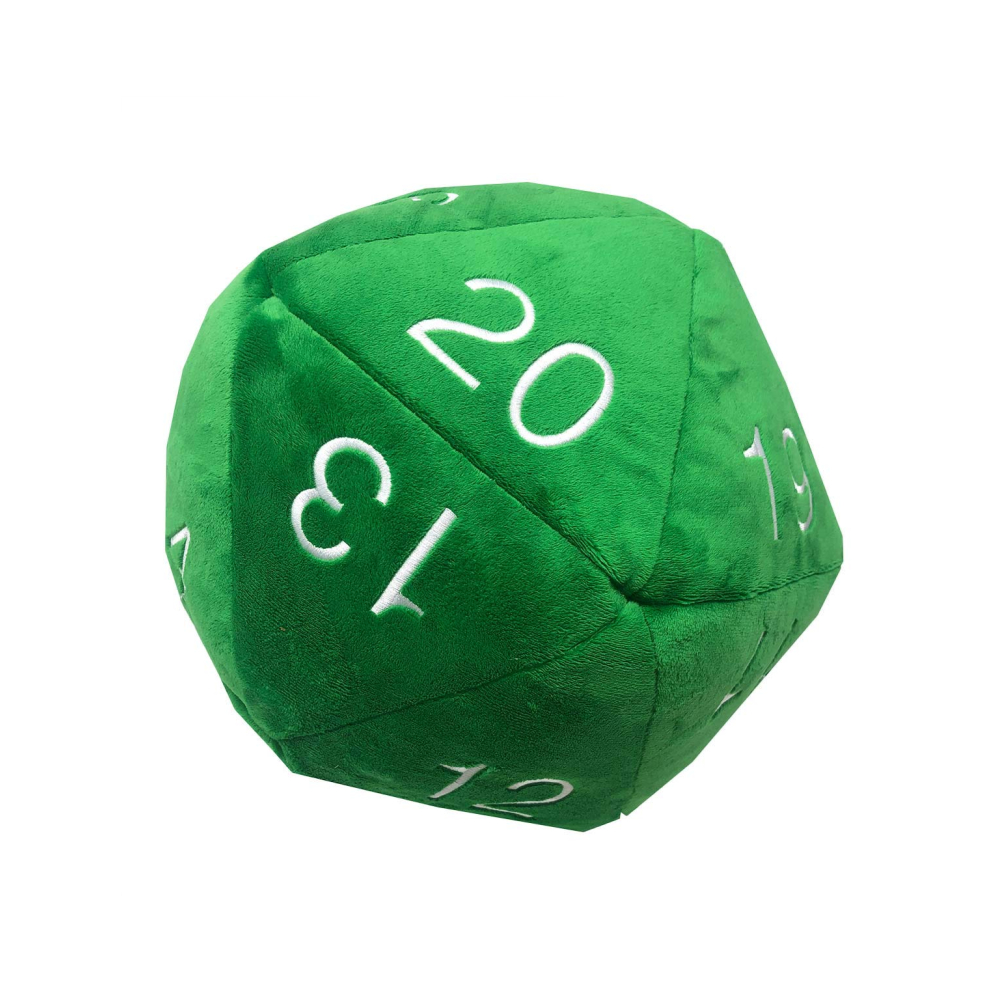 Jumbo D20 nuwigheid dobbelsteen in verskillende kleure met wit nommerende sagte opgestopte OEM -speelgoed