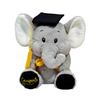 Gray And Pink Color Elephant Graduation Factory Made Stuffed Plush Soft Animal OEM Toy