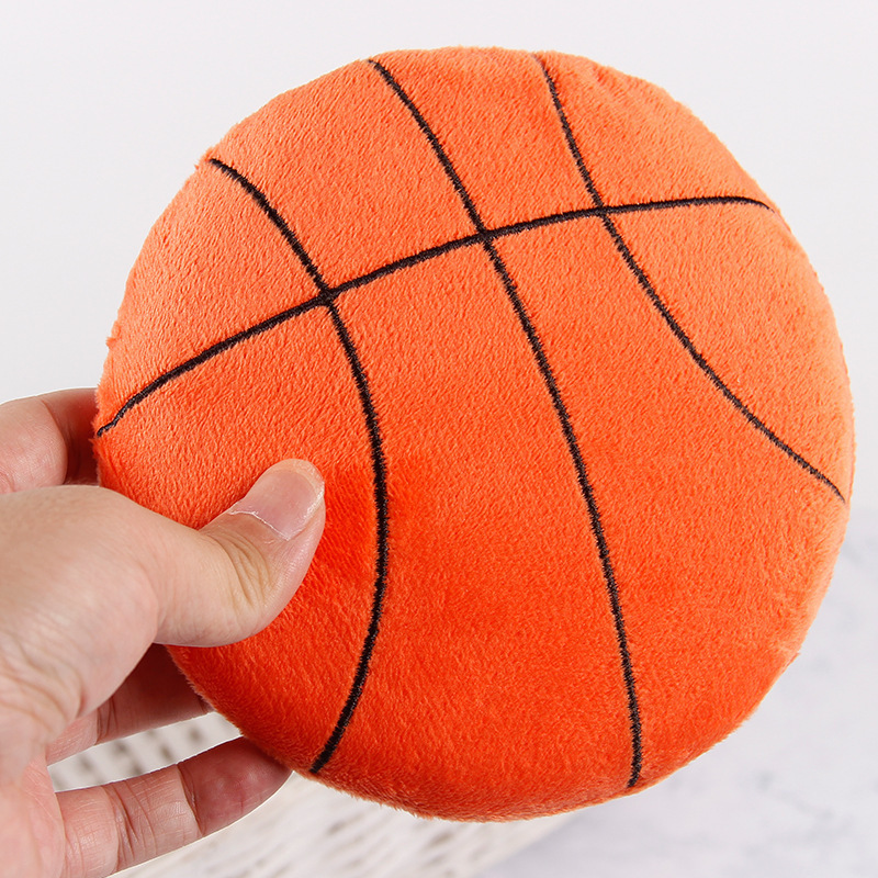 YD-BD009 Flat Round Sports Ball Plush Creative Soft Squeaky Dog Toy Wholesale