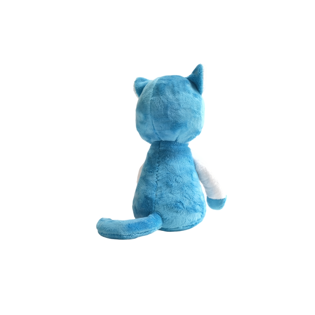 Fluffy Blue Cat Plush Stuffed Custom Wholesale Sitting Animal Mascot To