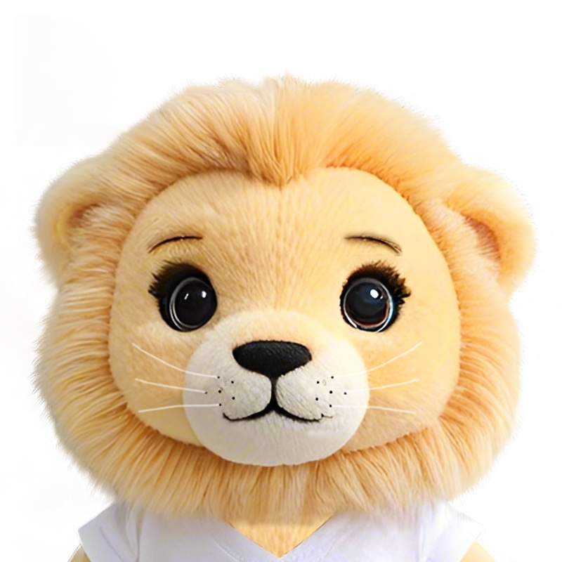 Custom Logo Wholesale Plush Stuffed Furry Cute Lion Toy Keyring
