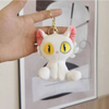 2023 New Cartoon Series Custom Plush Stuffed White/Black Cat Toy Keychain