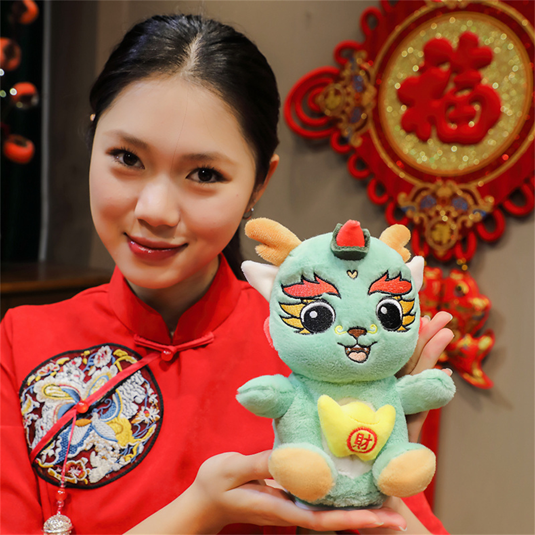 China Dragon Mascot Plush Soft Electric Recording Stuffed Toys