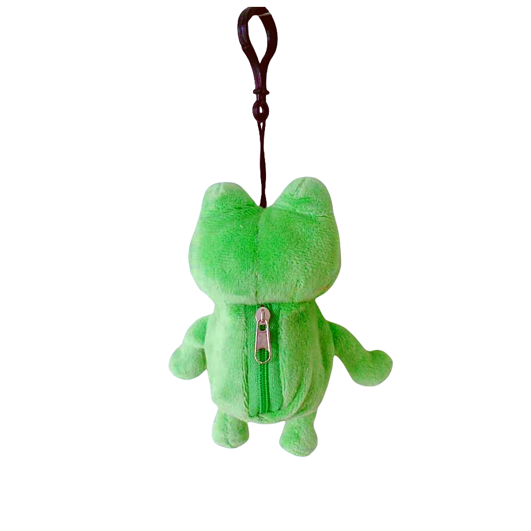 Frog Mini Animal Plush Soft Stuffed Cute Mini Toy Keychain with Zipper