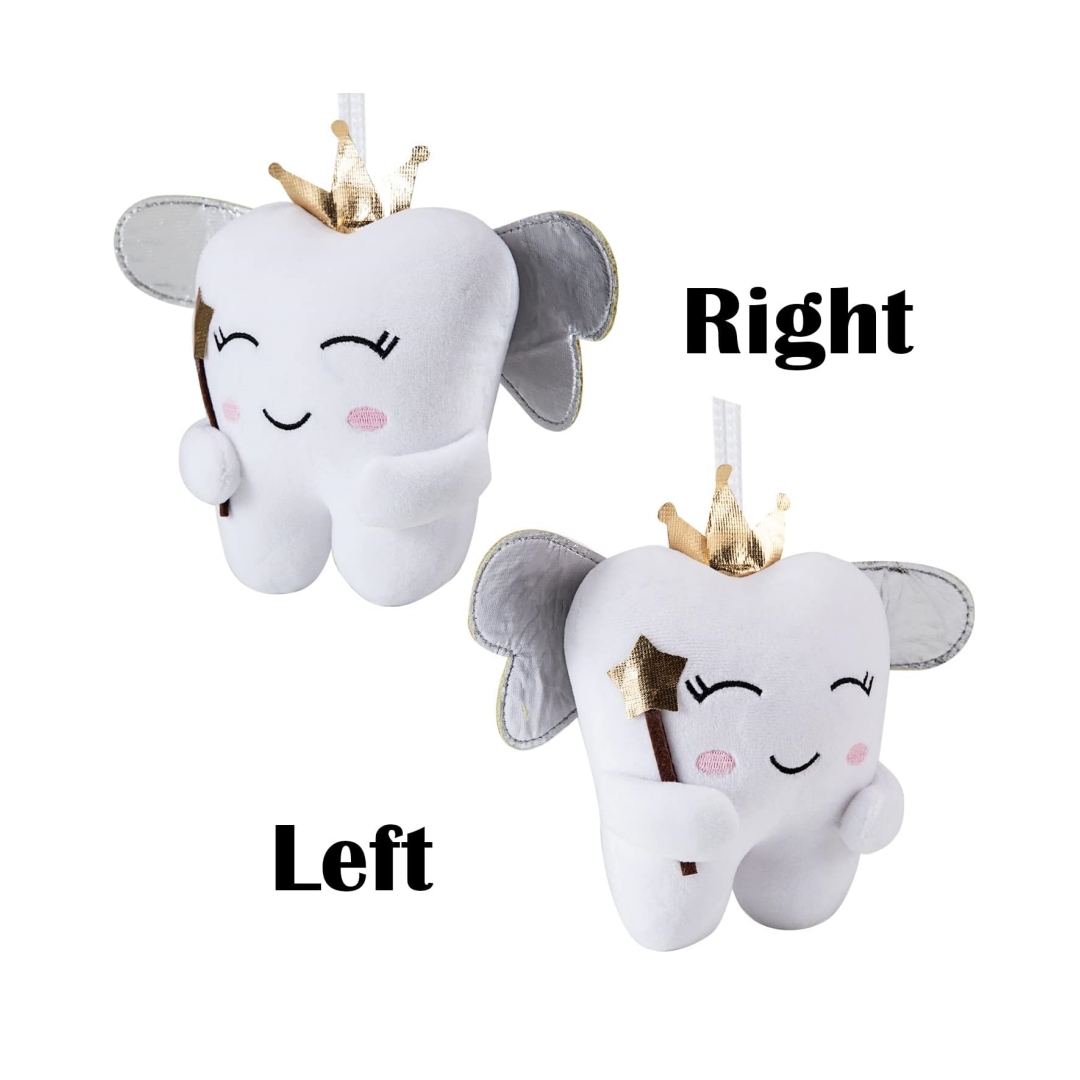 Tooth Fairy Pillow with Shiny Wings Embroidered Souvenir Soft Plush Toys