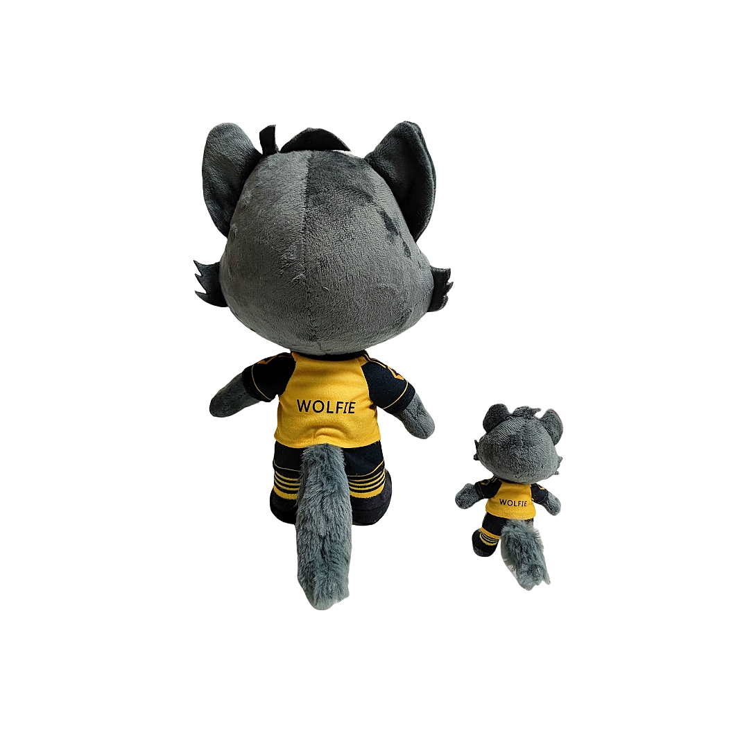 Grey Wolf Smile Face Plush Soft Stuffed Custom Embroidered Gift Toys