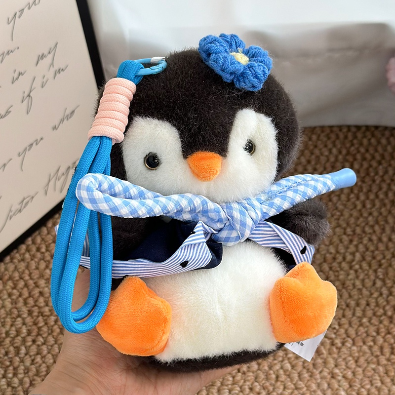 High Quality Custom Plush Stuffed Cute Penguin Toy Keychain Widget