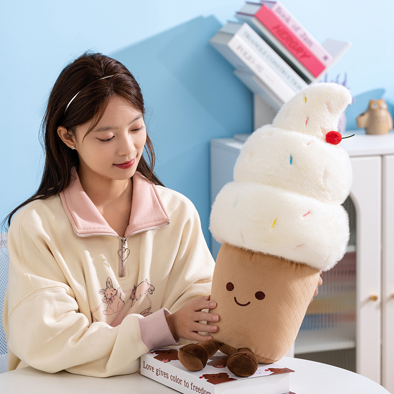Creative Custom Plush Stuffed Cartoon Ice Cream Toy Keychain Pillow