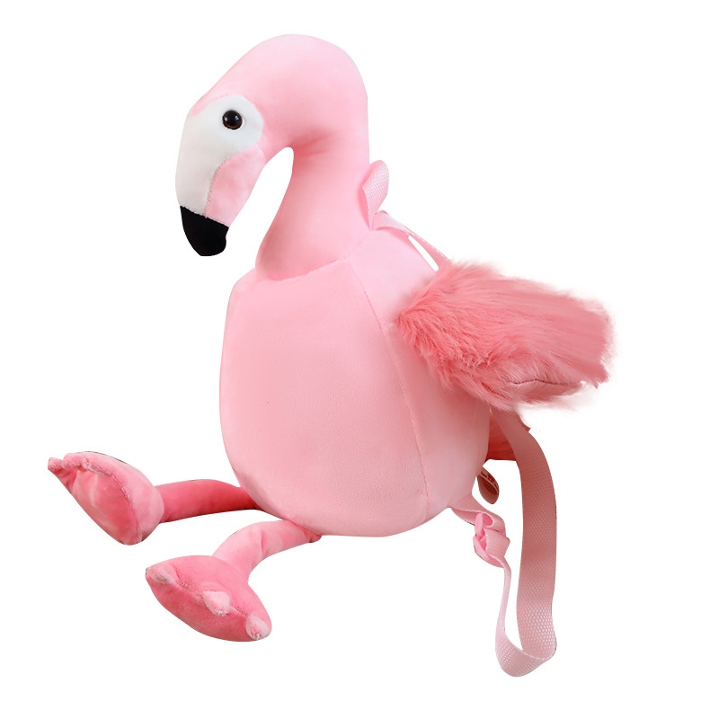 Creative Design Plush Stuffed Pink Flamingo Toy Bag Child Backpack