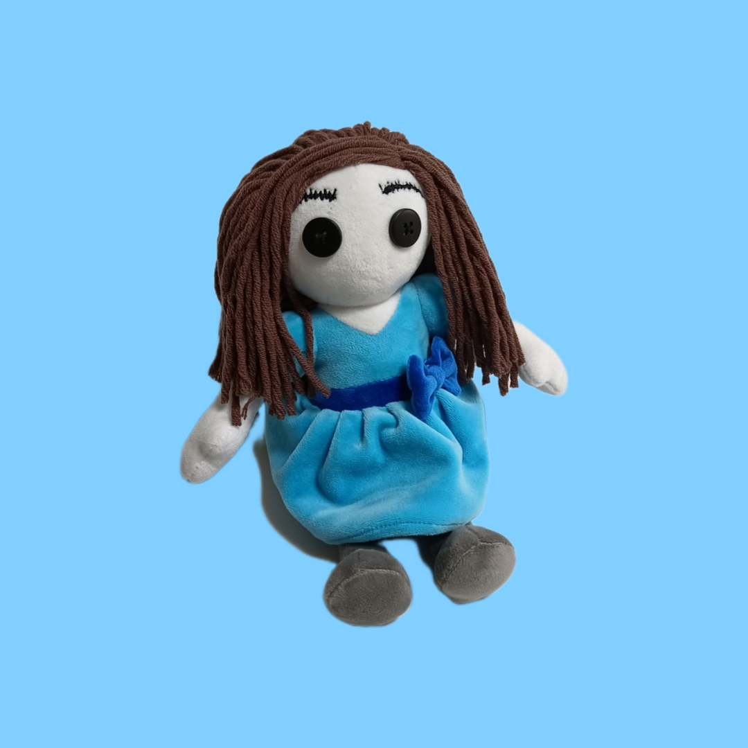 Rag Plush Girl Doll with Woolen Yarn Hair Gift Toy