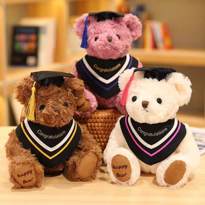 Custom Plush Stuffed Soft Graduation Teddy Bear Toy Doll Student Mascot