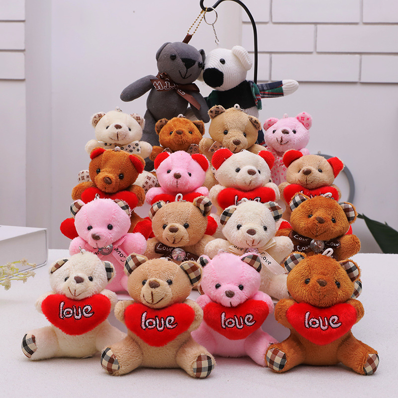 Wholesale Discount Wedding Decoration Plush Stuffed Teddy Bear Toy Keychain