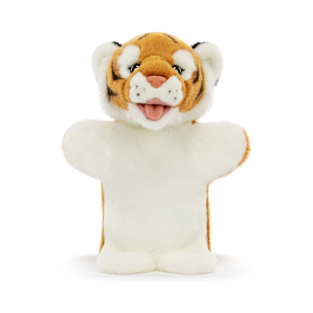 Happy Tiger Plush Soft Animal Stuffed Custom Hand Puppet Baby Toy