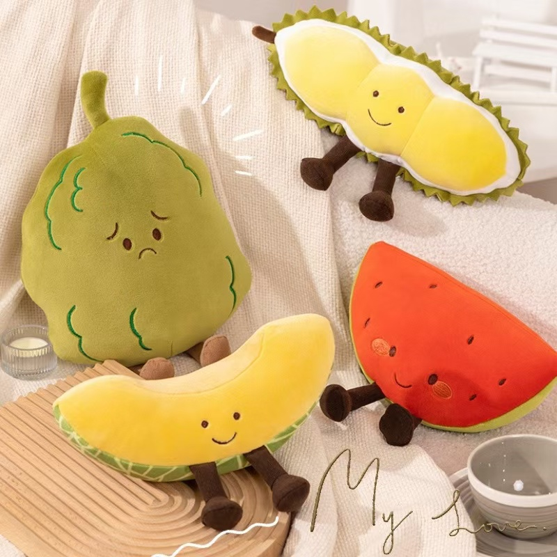 EN71 Baby Toy Plush Stuffed Cartoon Smile Fruit Watermelon Child Toy