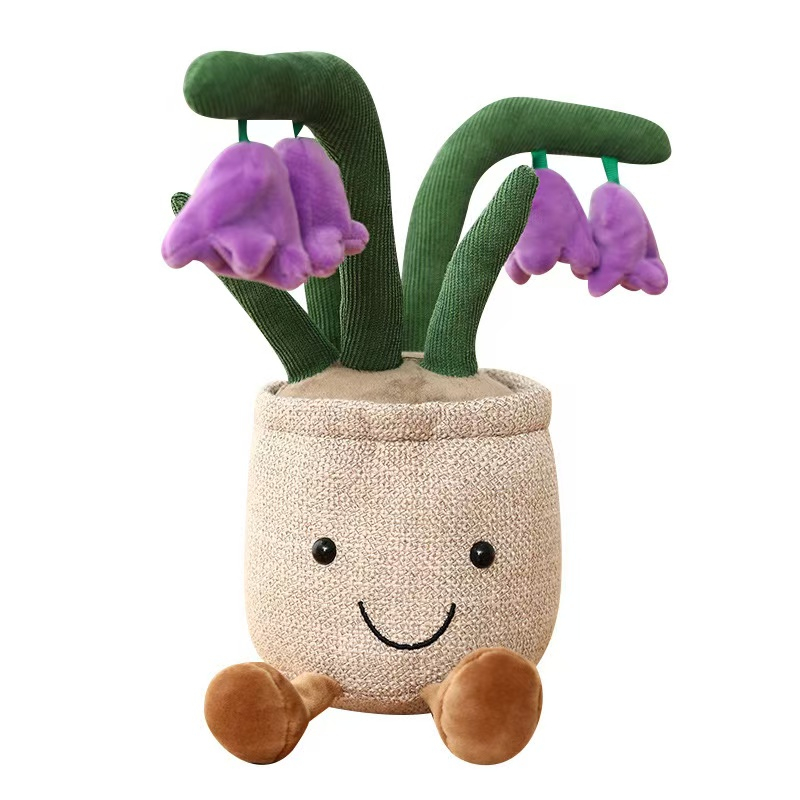 Simulated Plants Plush Stuffed Cartoon Bluebell Flower Toy Decoration