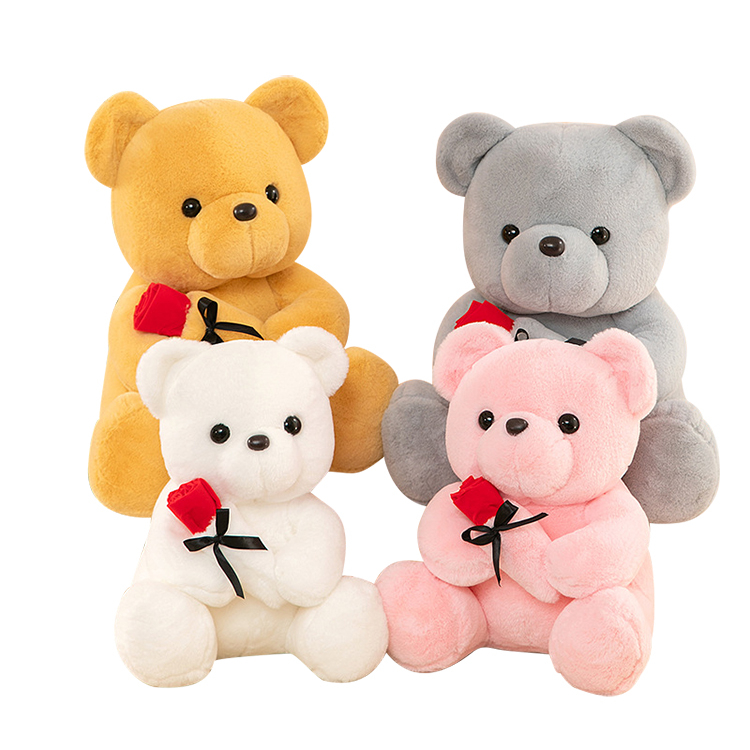 Creative Plush Stuffed Flower Fluffy Teddy Bear Toy Doll for Girlfriend