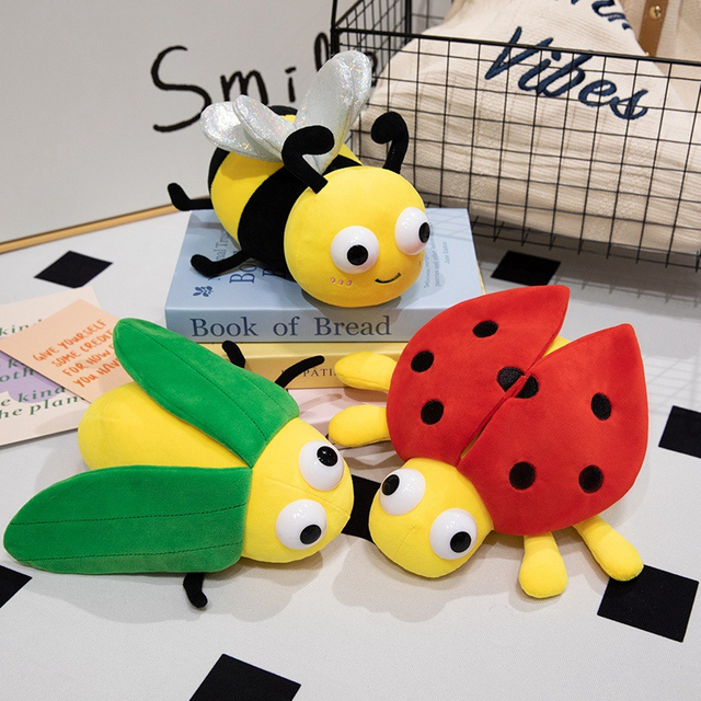 Custom Plush Stuffed Cartoon Insect Toy with LED