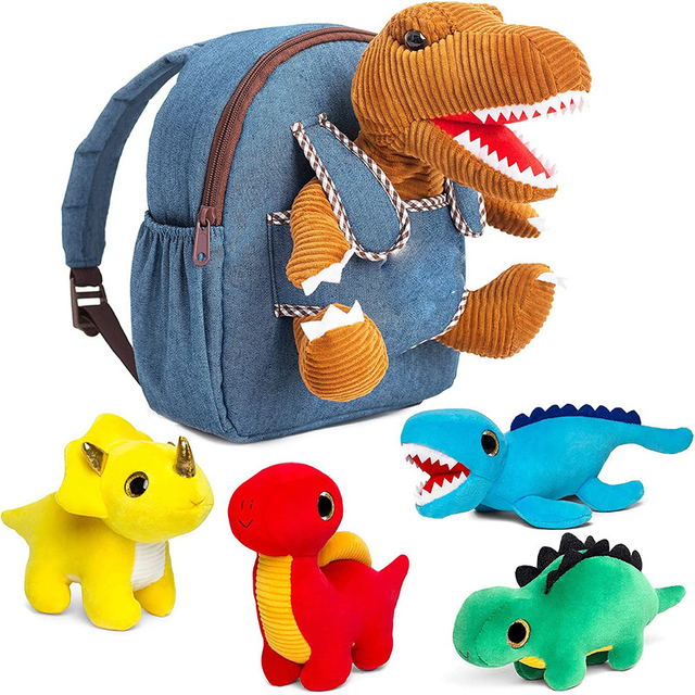 Custom Child Backpack Plush Stufffed Cartoon Dinosaur Shoulder Bag for Boy