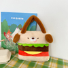 Cartoon Girl Gift Plush Stuffed Hamburger Dog Toy Handbag