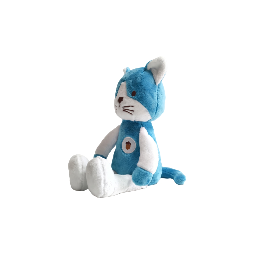 Fluffy Blue Cat Plush Stuffed Custom Wholesale Sitting Animal Mascot To