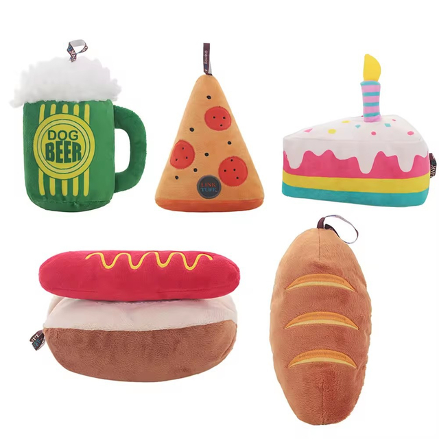 Wholesale Pet Toy Plush Stuffed Fast Food Dog Chew Squeaky Toy