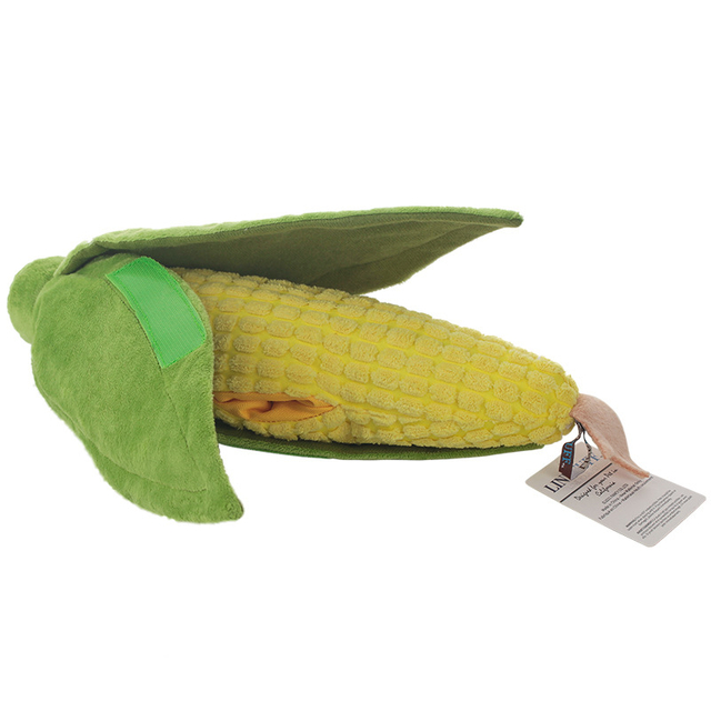 Brand Pet Toy Plush Stuffed Custom Corn Food Dog Chew Squeaky Toy