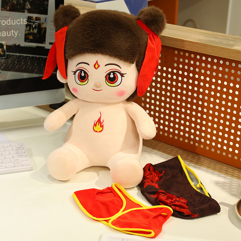 Nezha Brave Boy Plush opgestopte tekenprentfiguur Figuur Custom Toy