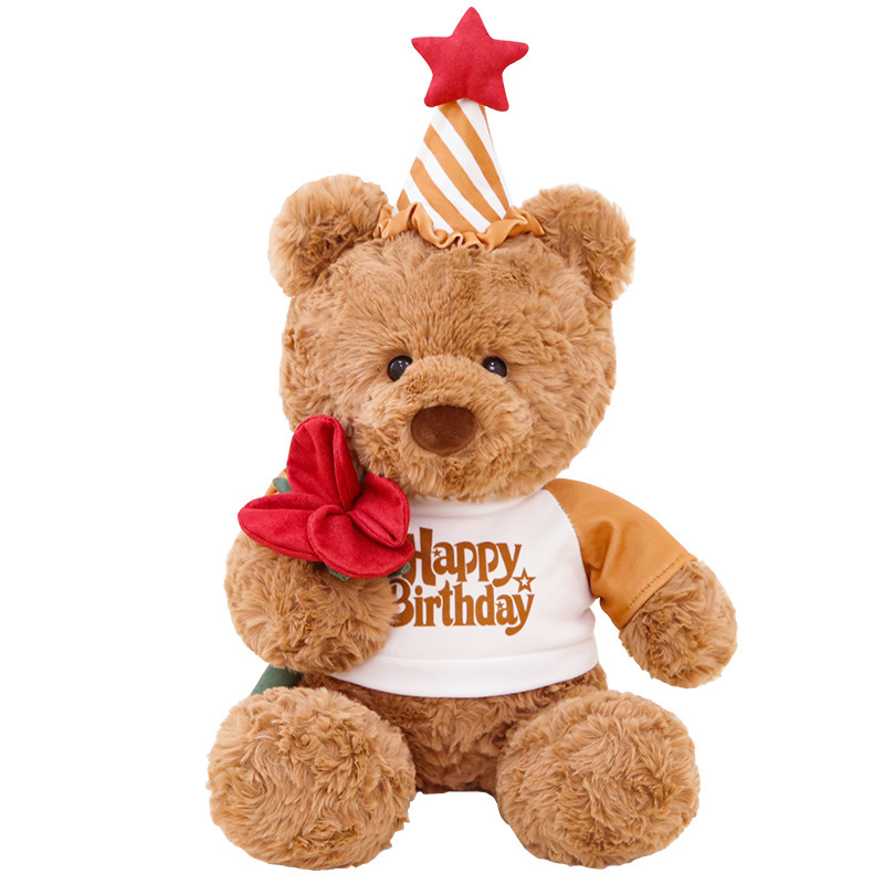 Wholesale Plush Stuffed Soft Fluffy Teddy Bear Toy Doll Gift with Customized Clothes