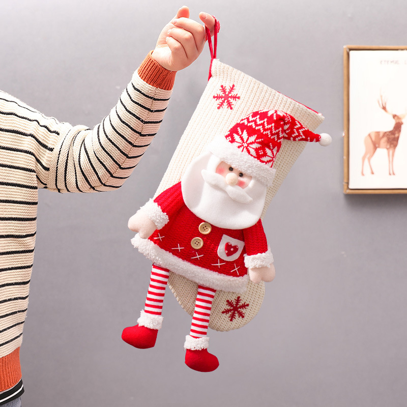 High Quality Wholesale Custom Christmas Sock Plush Soft Holiday Decoration