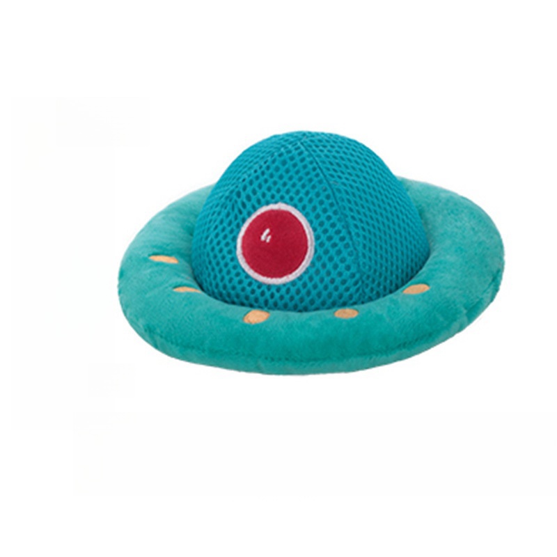 Atacado personalizado para luxuosos de animais de estimação de pelúcia de cachorro alienígena recheado Chew Squeaky Toy