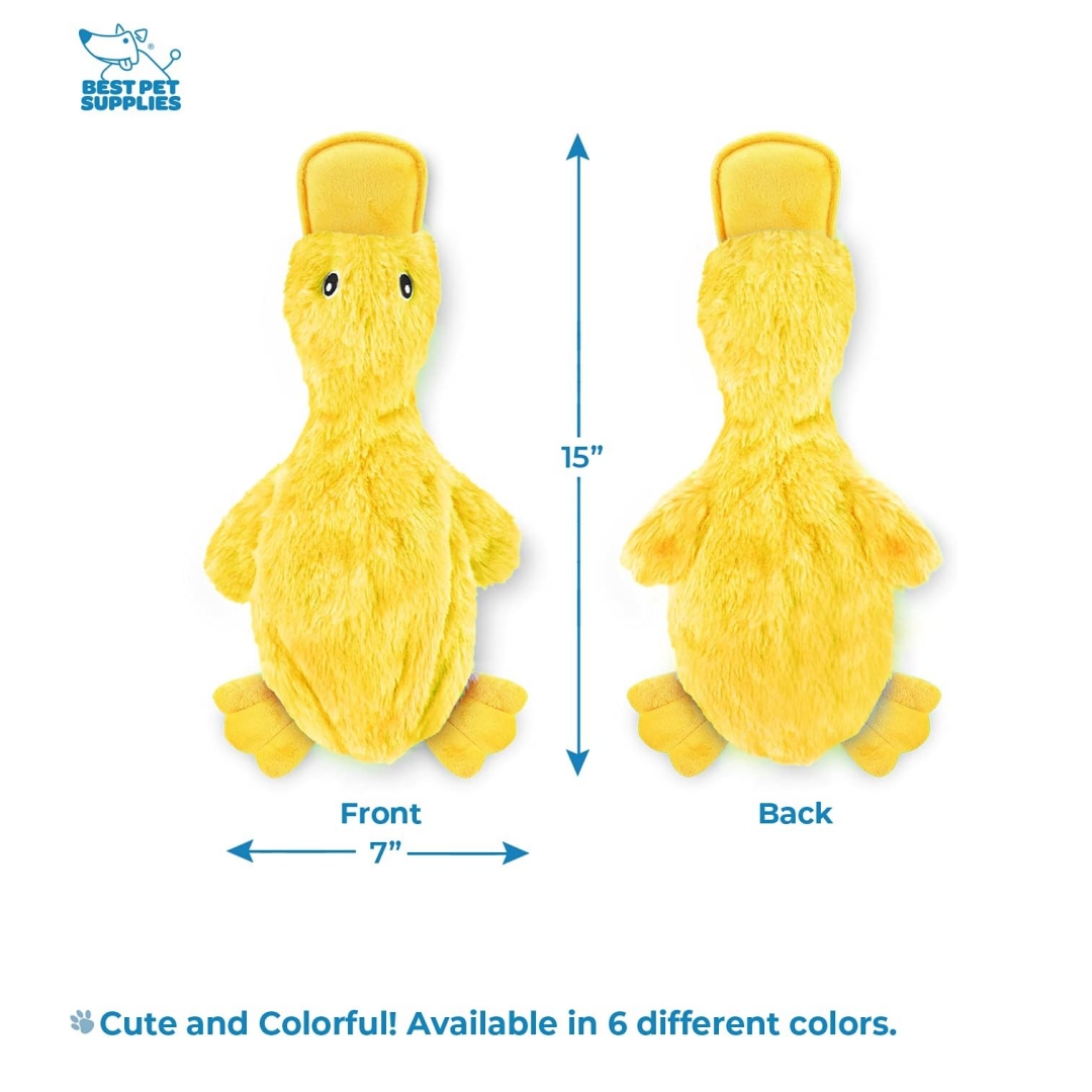 Crinkle No Stuffing Duck Animal with Soft Squeaker Plush Dog Chewy Toys