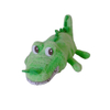 Green aligator soft mini plush custom stuffed toy with zipper keychain