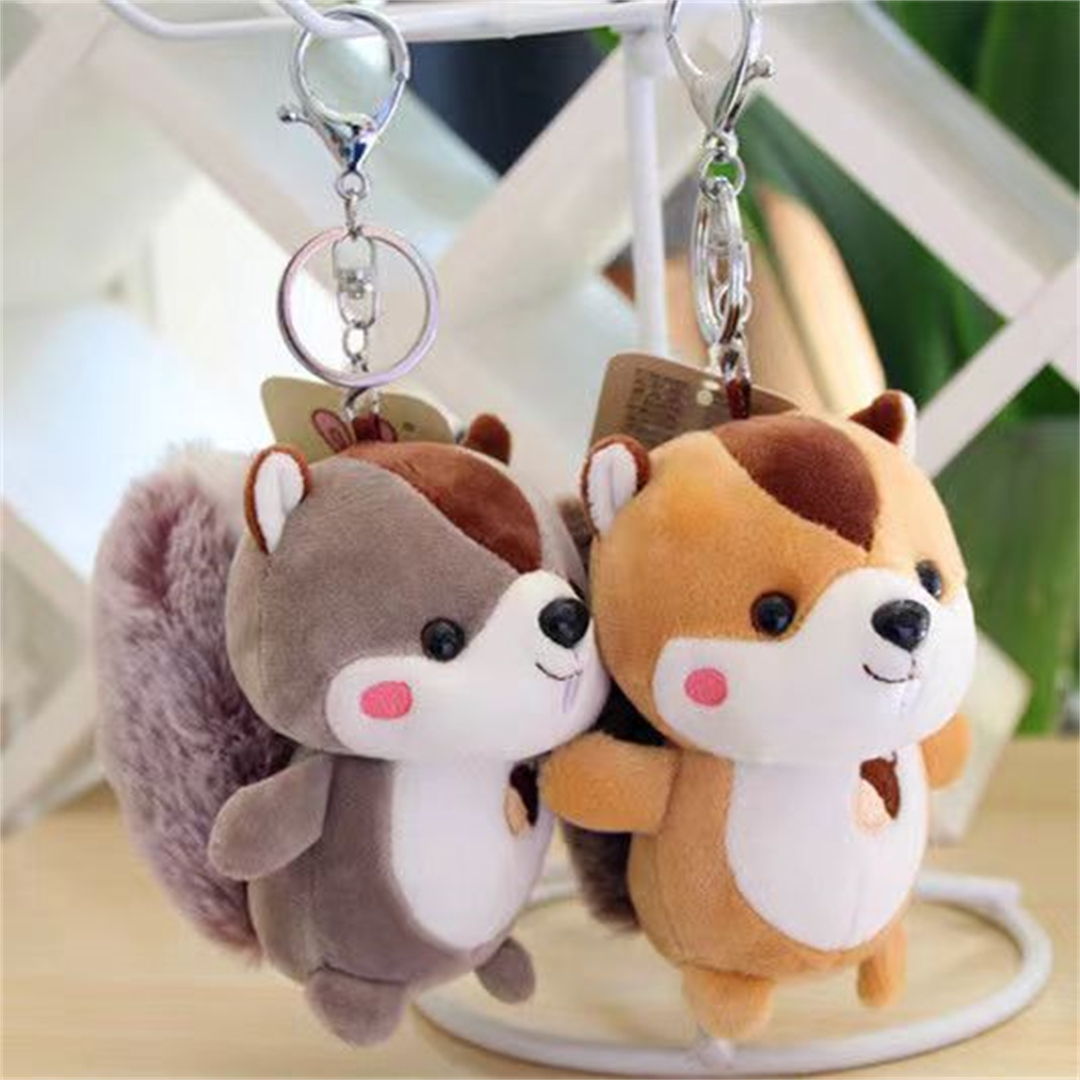 Squirrel Animal Plush Big Tale Wholesale Soft Stuffed Doll Toy Custom Keychain