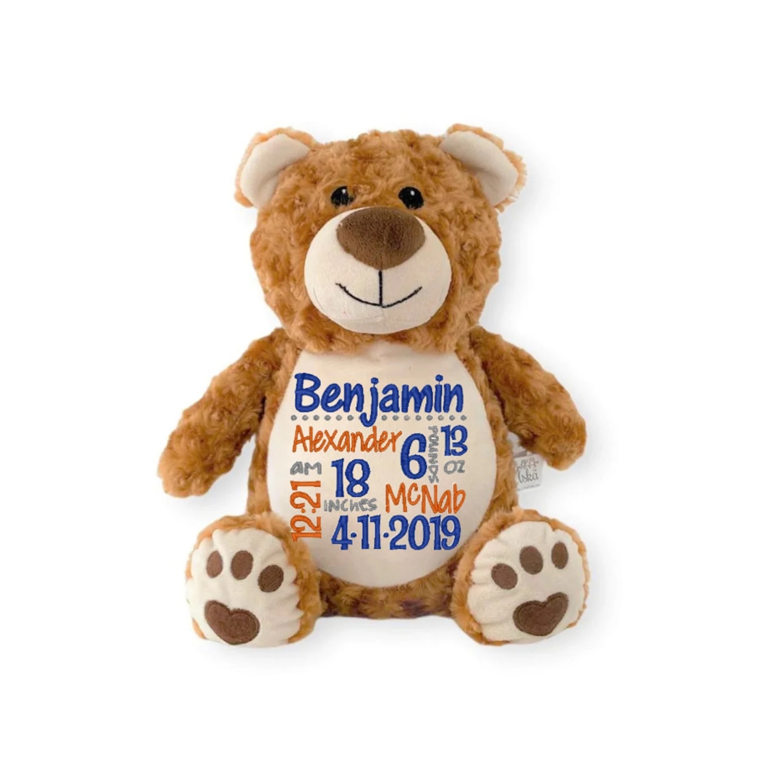 Personalized Embroidered Plush Soft Stuffed with Zipper Pods inside Custom Animal Toys