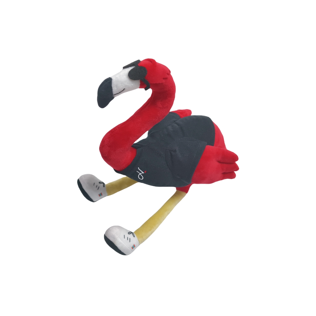 Red Flamingo Plush Mascot Soft Doll Custom Kids Toy with Coat
