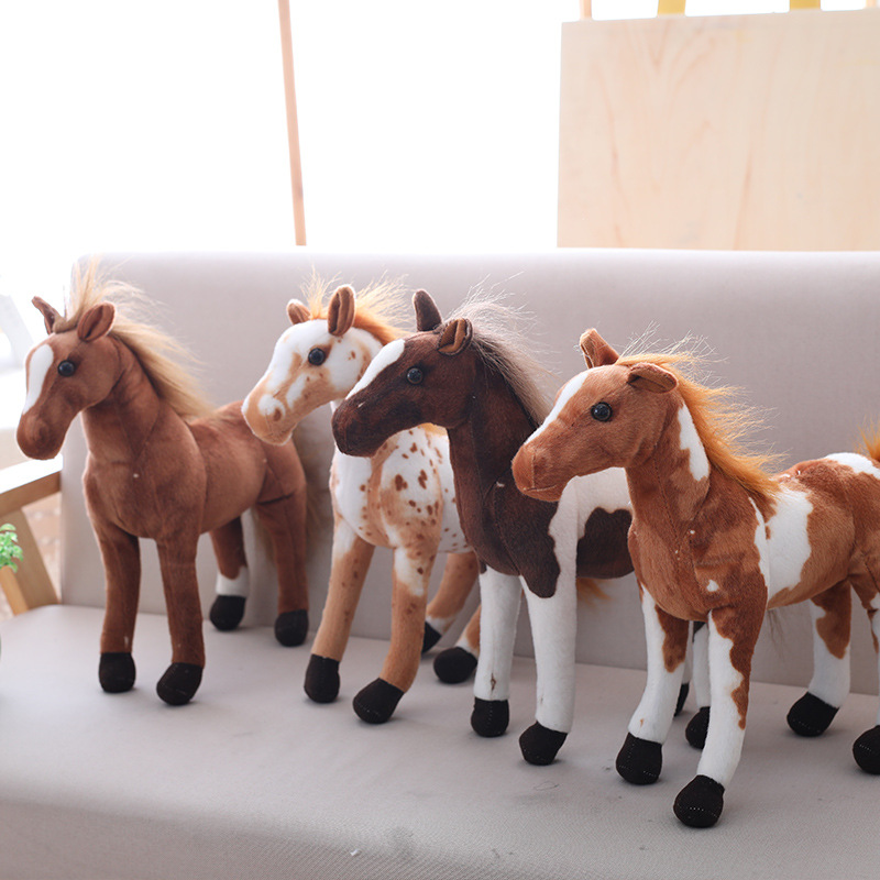 Custom Wholesale Child Toy Plush Stuffed Simulated Printing Horse Doll