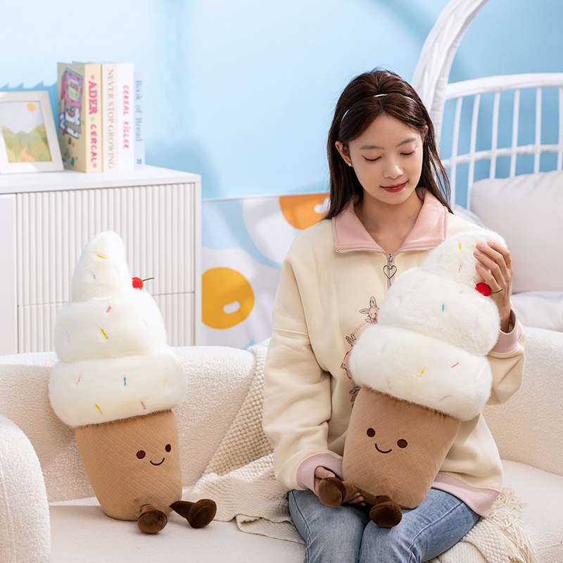 Creative Custom Plush Stuffed Cartoon Ice Cream Toy Keychain Pillow