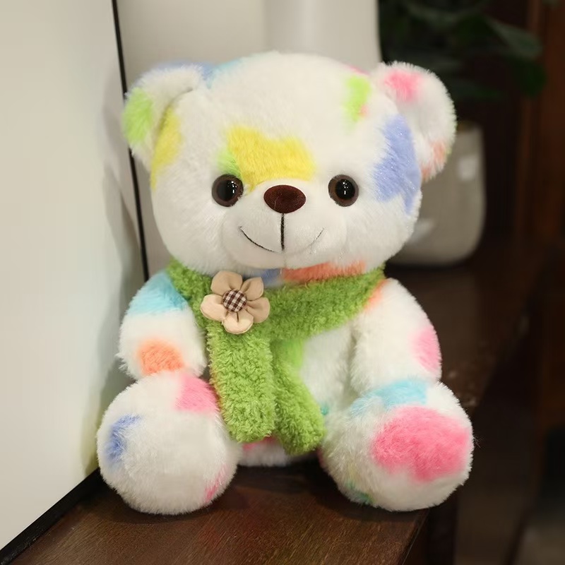 Custom Wholesale Plush Stuffed Colorful Teddy Bear Toy Doll