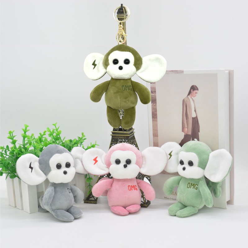 Big Ears Monkey Soft Plush Animal Custom Manufacture Toy Keychain