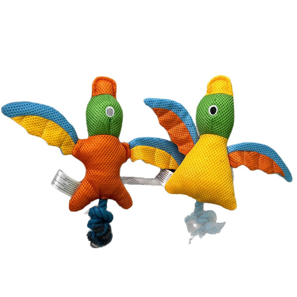 Pet Interactive Plush Wild Goose Dog Squeaky Chew Rope Toy