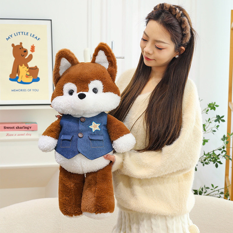 High Quality Custom Plush Stuffed Cartoon Running Fox Husky Toy Child Gift