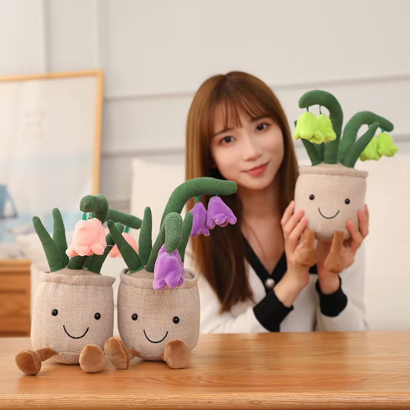 Simulated Plants Plush Stuffed Cartoon Bluebell Flower Toy Decoration