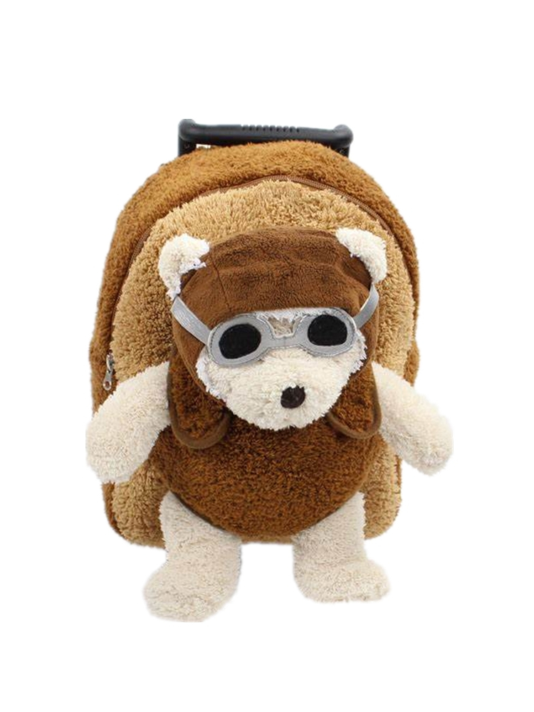 Plush diere -rollende rugsakke met afneembare wiele speelgoed geskenk