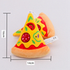 YD-BD013 Pizza Food Custom Design Plush Embroidered Soft Squeaky Dog Toy