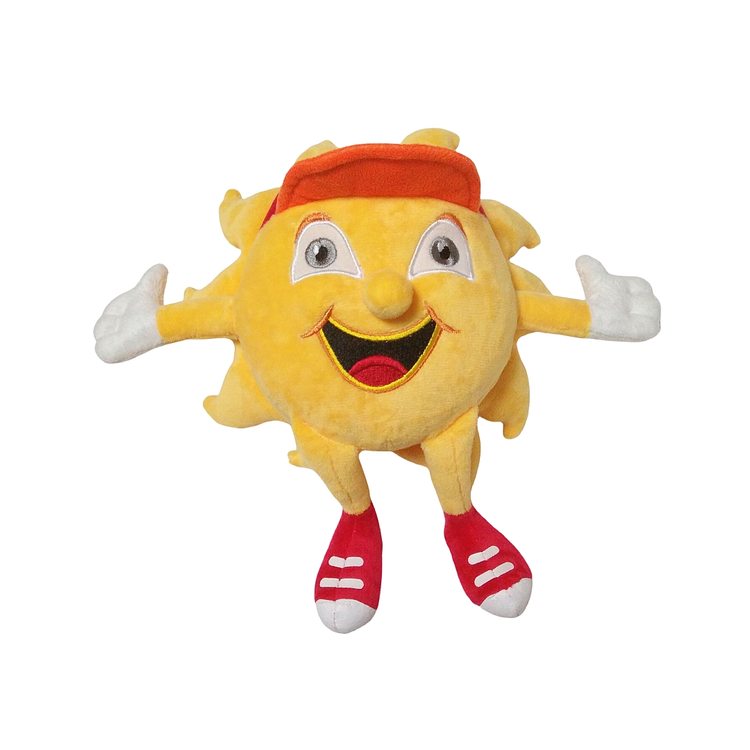 Sun Figure Plush Custom Stuffed Mascot Embroidered Soft Doll CE Gift Toys