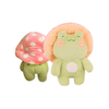 Frog Plush Toys 8inches Cute Frog with Pink Mushroom Hat Stuffed Doll Mascot