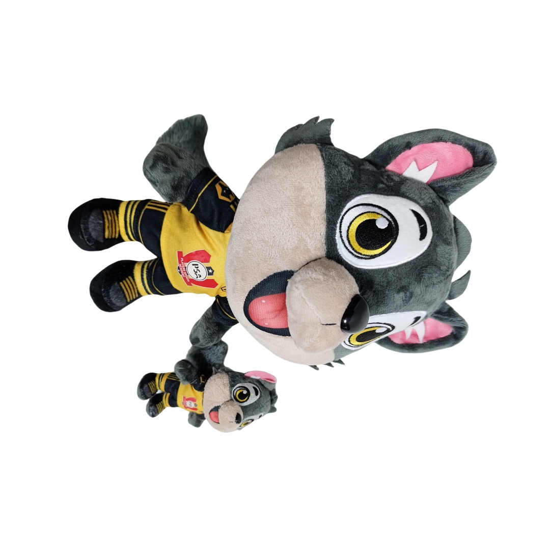 Grey Wolf Smile Face Plush Soft Stuffed Custom Embroidered Gift Toys