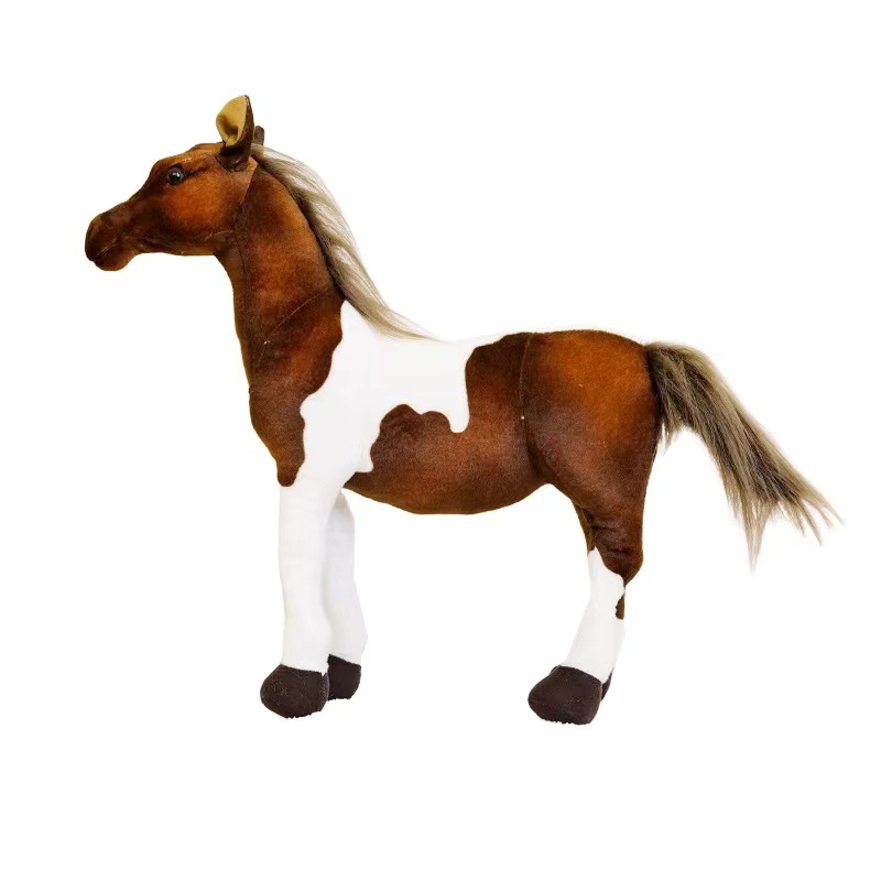 Custom Wholesale Child Toy Plush Stuffed Simulated Printing Horse Doll
