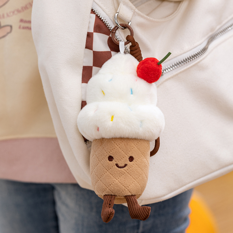 Creative Custom Plush Stuffed Cartoon Ice Cream Toy Keychain Pillow